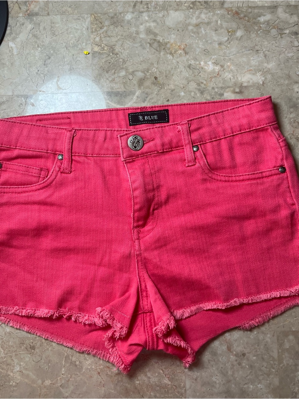 STS Blue Hot Pink Denim Cutoff Shorts